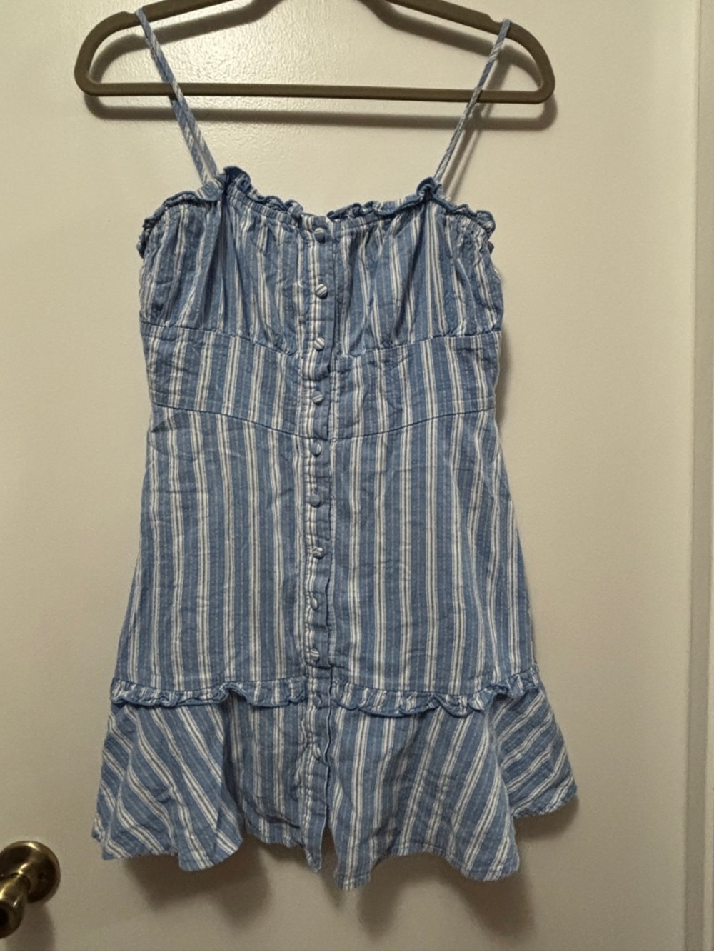 100% Cotton Forever 21 Woman’s Sleeveless Ruffled Mini Dress Size M Flawed
